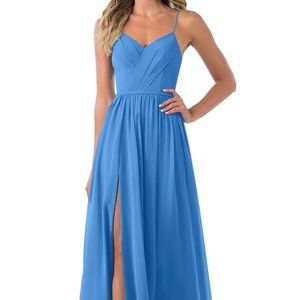 Azazie Cora Dress - Blue Jay